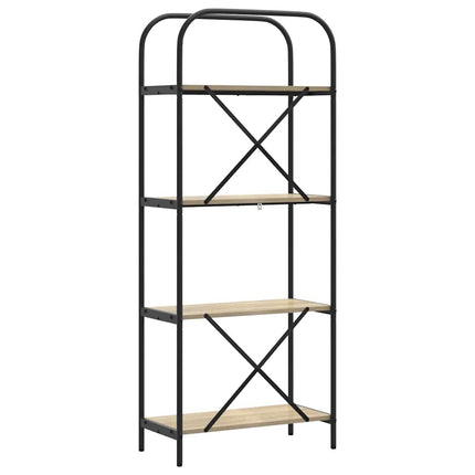 Bogreol 4 niveauer 60 x 30 x 146 cm Konstrueret træ Sonoma eg