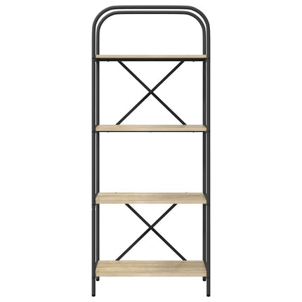 Bogreol 4 niveauer 60 x 30 x 146 cm Konstrueret træ Sonoma eg
