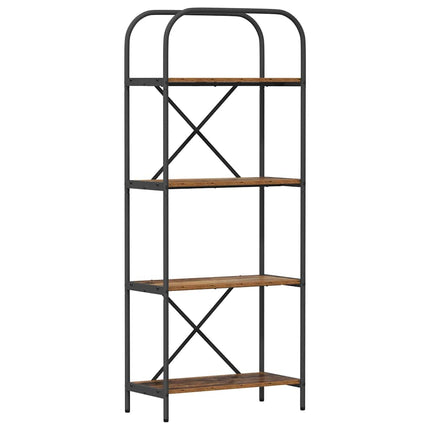 Bogreol 4 niveauer 60 x 30 x 146 cm Konstrueret træ Gammelt træ