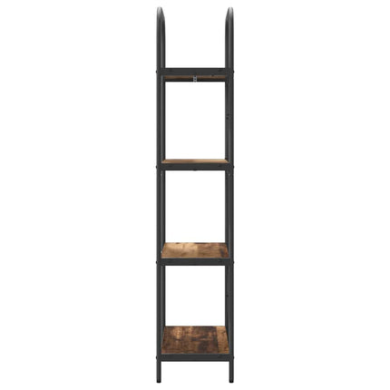 Bogreol 4 niveauer 60 x 30 x 146 cm Konstrueret træ Gammelt træ