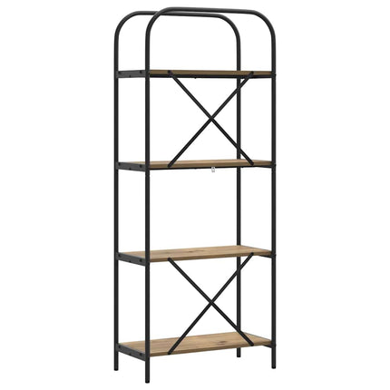 Bogreol 4 niveauer 60 x 30 x 146 cm Konstrueret træ