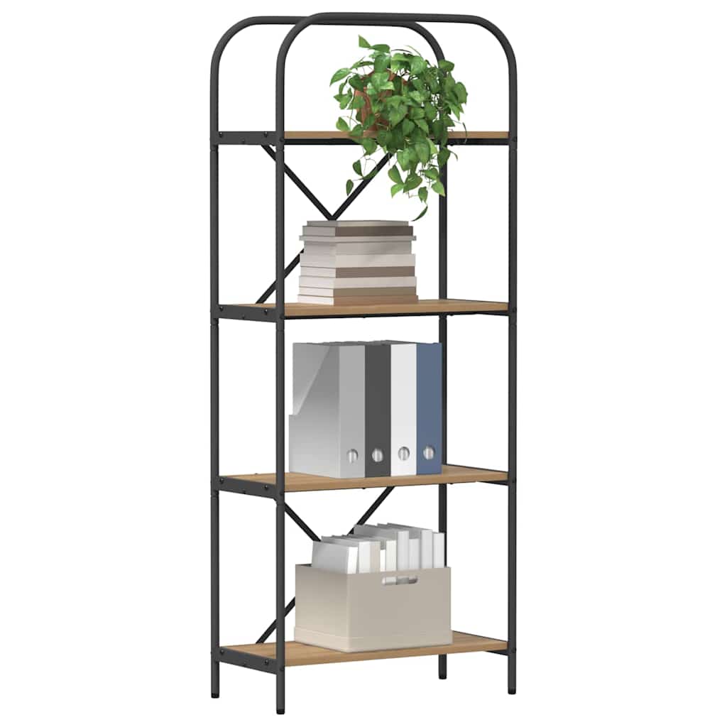 Bogreol Artisan Egetræ 60 x 30 x 146 cm Konstrueret træ billede
