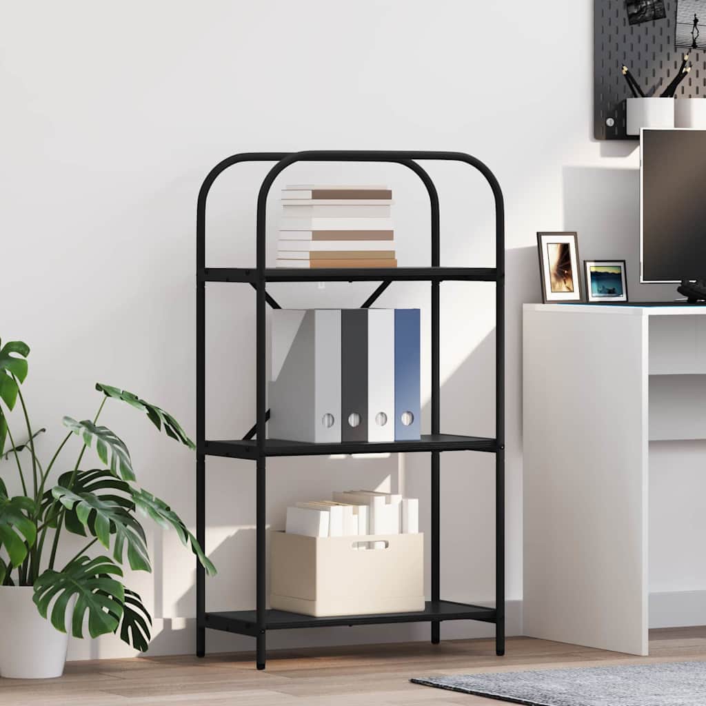 vidaXL Bogreol 3 niveauer 60 x 30 x 109 cm Konstrueret træ Sort eg