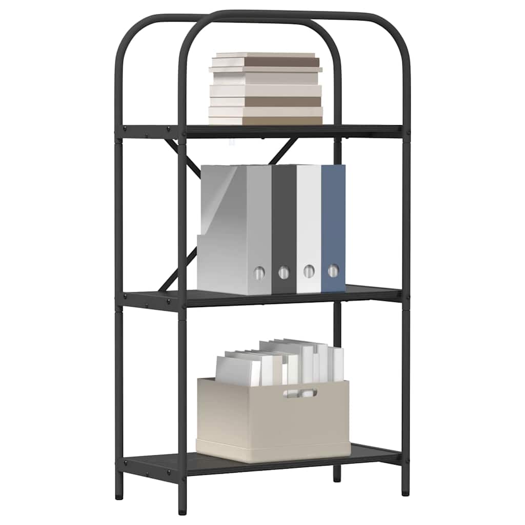 Bogreol Sort eg 60 x 30 x 109 cm Konstrueret træ billede