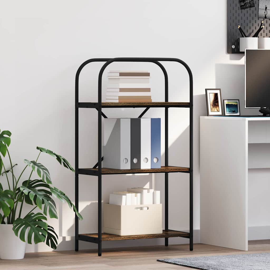 Bogreol Røget eg 60 x 30 x 109 cm Konstrueret træ