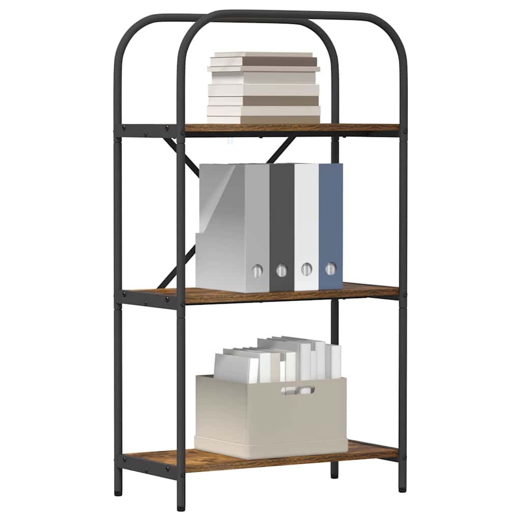 Bogreol Røget eg 60 x 30 x 109 cm Konstrueret træ billede
