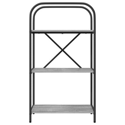 Bogreol 3 niveauer 60 x 30 x 109 cm Konstrueret træ Grå Sonoma