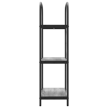 Bogreol 3 niveauer 60 x 30 x 109 cm Konstrueret træ Grå Sonoma
