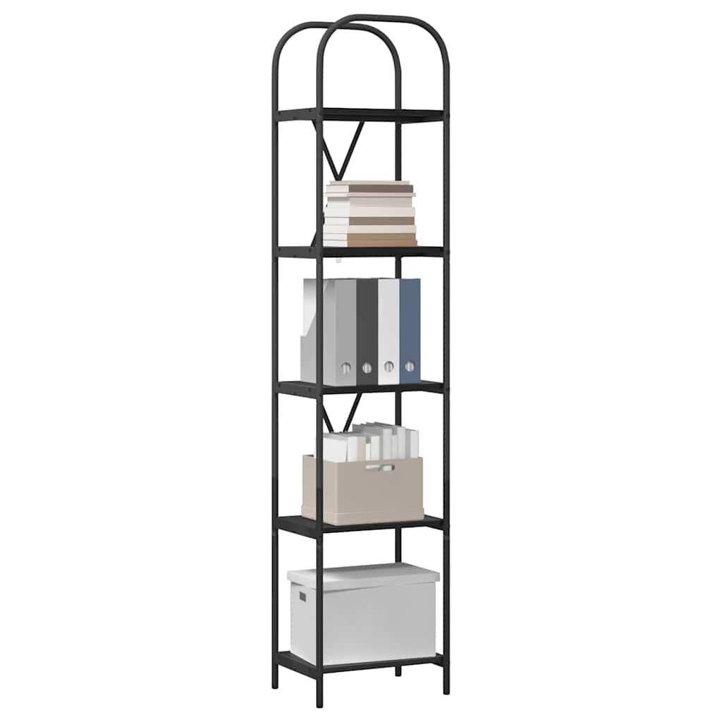 Bogreol Sort eg 40 x 30 x 183 cm Konstrueret træ billede