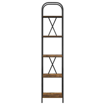 Bogreol 5 niveauer 40 x 30 x 183 cm Konstrueret træ Røget eg