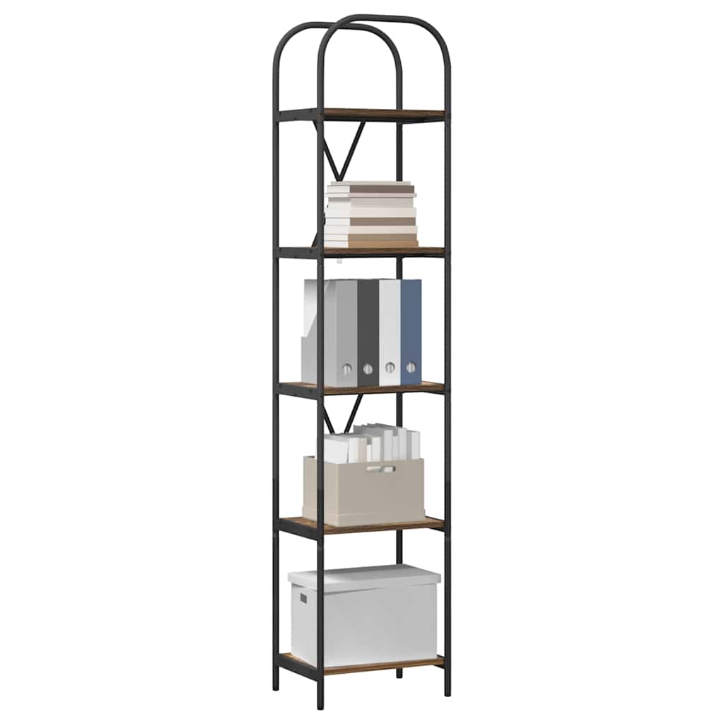 Bogreol Røget eg 40 x 30 x 183 cm Konstrueret træ billede