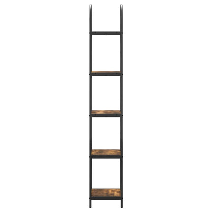 Bogreol 5 niveauer 40 x 30 x 183 cm Konstrueret træ Røget eg