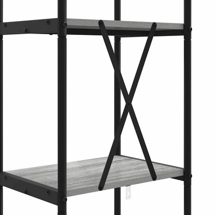 Bogreol 5 niveauer 40 x 30 x 183 cm Konstrueret træ Grå Sonoma