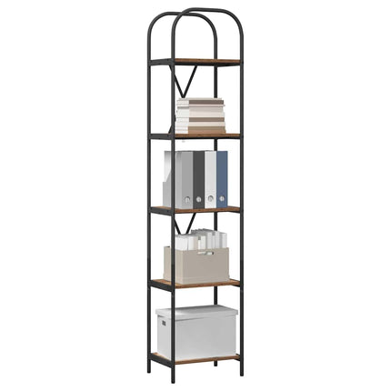 Bogreol 5 niveauer 40 x 30 x 183 cm Konstrueret træ Gammelt træ