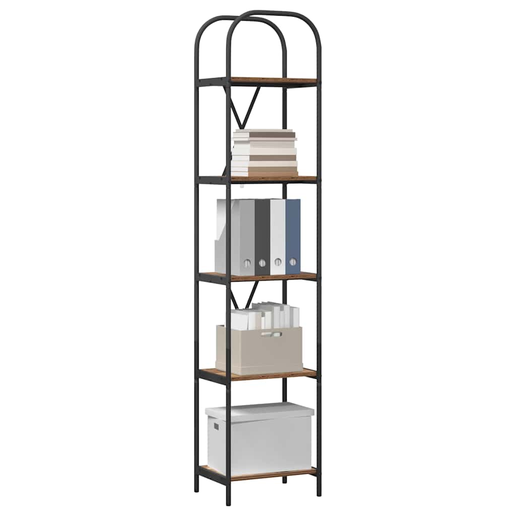 Bogreol Gammelt træ 40 x 30 x 183 cm Konstrueret træ billede