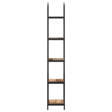Bogreol 5 niveauer 40 x 30 x 183 cm Konstrueret træ Gammelt træ