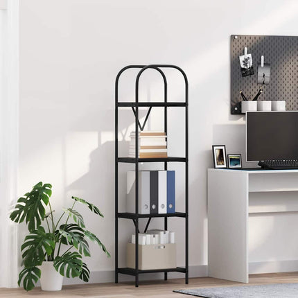 Bogreol 4 niveauer 40 x 30 x 146 cm Konstrueret træ Sort eg