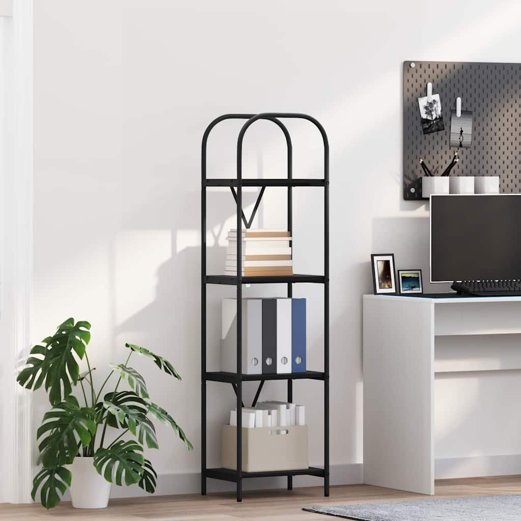 Bogreol Sort eg 40 x 30 x 146 cm Konstrueret træ billede