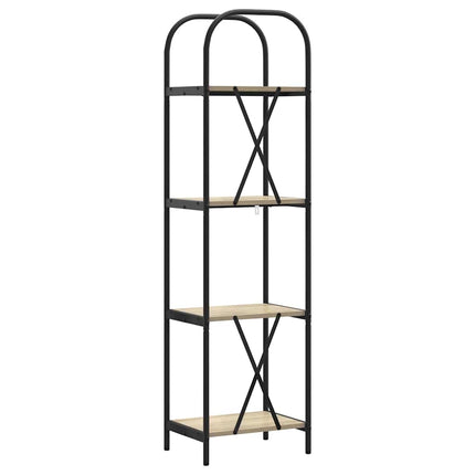 Bogreol 4 niveauer 40 x 30 x 146 cm Konstrueret træ Sonoma eg