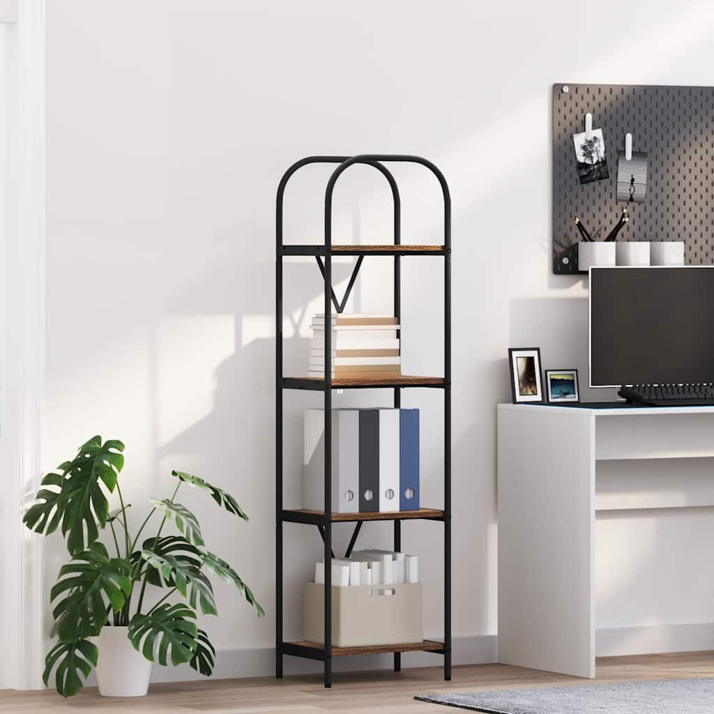 Bogreol Røget eg 40 x 30 x 146 cm Konstrueret træ billede