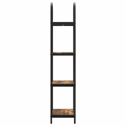 Bogreol 4 niveauer 40 x 30 x 146 cm Konstrueret træ Røget eg