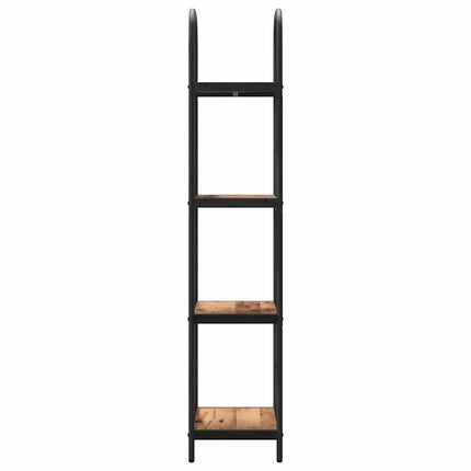 Bogreol 4 niveauer 40 x 30 x 146 cm Konstrueret træ Gammelt træ