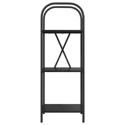 Bogreol 3 niveauer 40 x 30 x 109 cm Konstrueret træ Sort eg