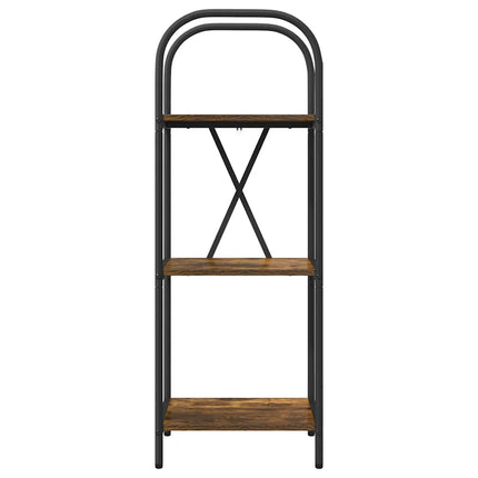 Bogreol 3 niveauer 40 x 30 x 109 cm Konstrueret træ Røget eg