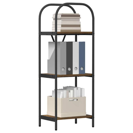 Bogreol 3 niveauer 40 x 30 x 109 cm Konstrueret træ Røget eg