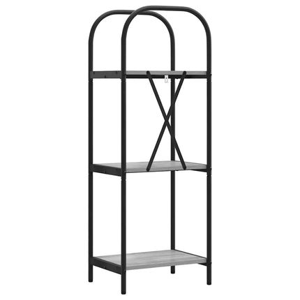 Bogreol 3 niveauer 40 x 30 x 109 cm Konstrueret træ Grå Sonoma
