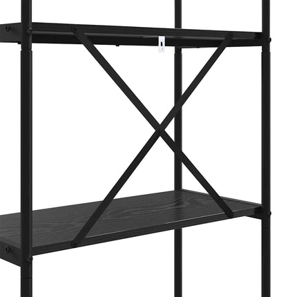 Bogreol 5 niveauer 80 x 30 x 183 cm Konstrueret træ Sort eg