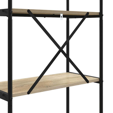 Bogreol 5 niveauer 80 x 30 x 183 cm Konstrueret træ Sonoma eg