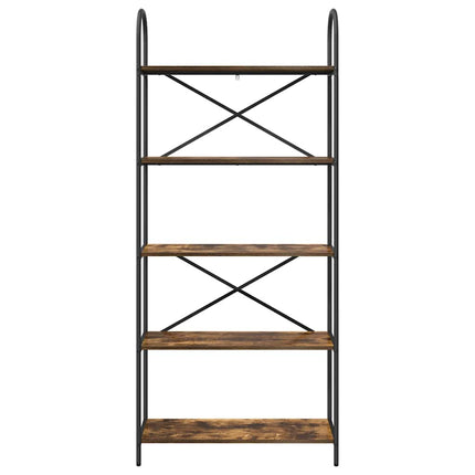 Bogreol 5 niveauer 80 x 30 x 183 cm Konstrueret træ Røget eg