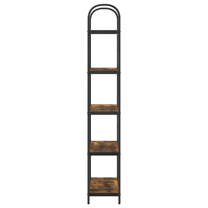Bogreol 5 niveauer 80 x 30 x 183 cm Konstrueret træ Røget eg