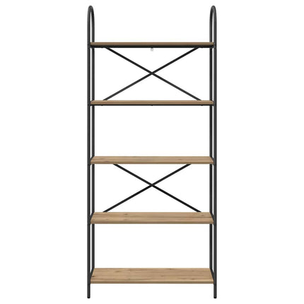Bogreol 5 niveauer 80 x 30 x 183 cm Konstrueret træ