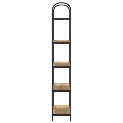 Bogreol 5 niveauer 80 x 30 x 183 cm Konstrueret træ