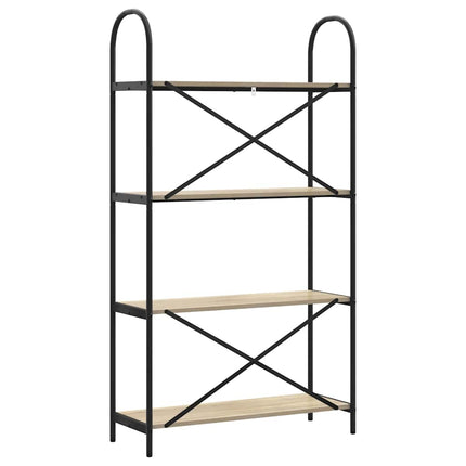 Bogreol 4 niveauer 80 x 30 x 146 cm Konstrueret træ Sonoma eg