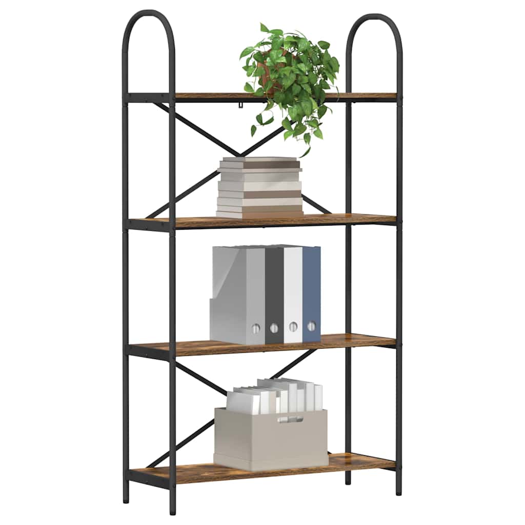 Bogreol Røget eg 80 x 30 x 146 cm Konstrueret træ billede