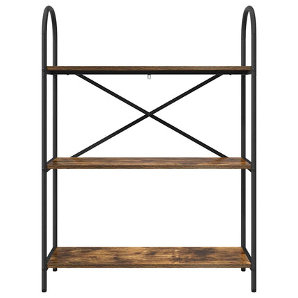 Bogreol 3 niveauer 80 x 30 x 109 cm Konstrueret træ Røget eg