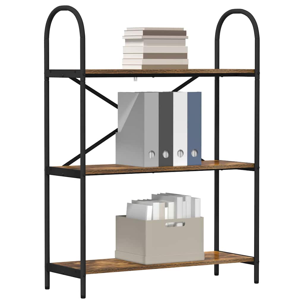 Bogreol Røget eg 80 x 30 x 109 cm Konstrueret træ billede