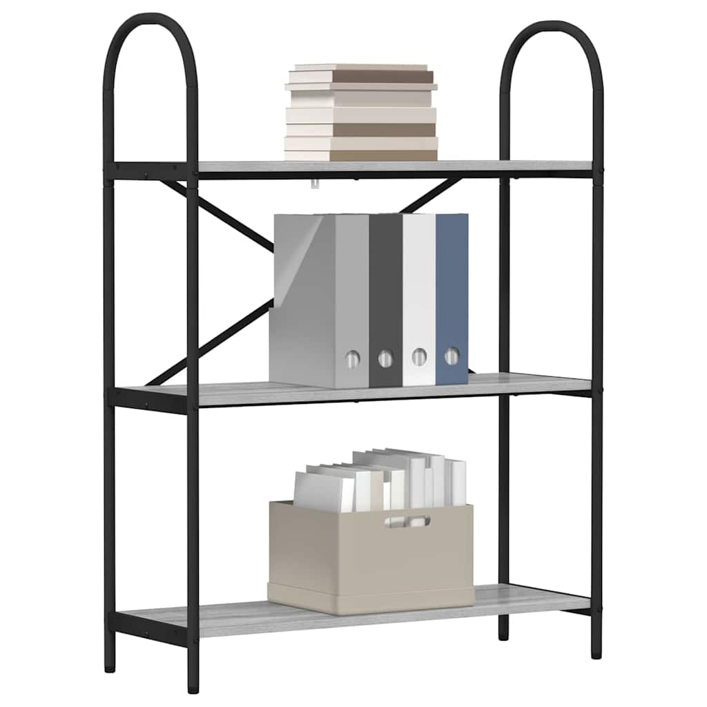 Bogreol Grå Sonoma 80 x 30 x 109 cm Konstrueret træ billede