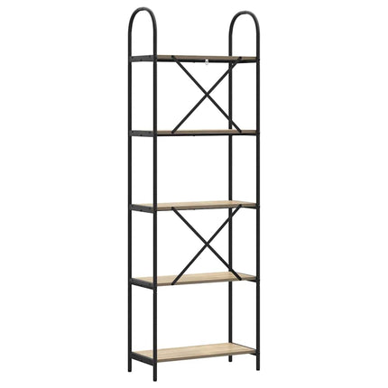 Bogreol 5 niveauer 60 x 30 x 183 cm Konstrueret træ Sonoma eg