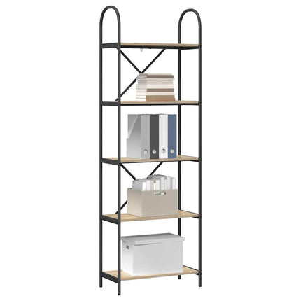 Bogreol 5 niveauer 60 x 30 x 183 cm Konstrueret træ Sonoma eg