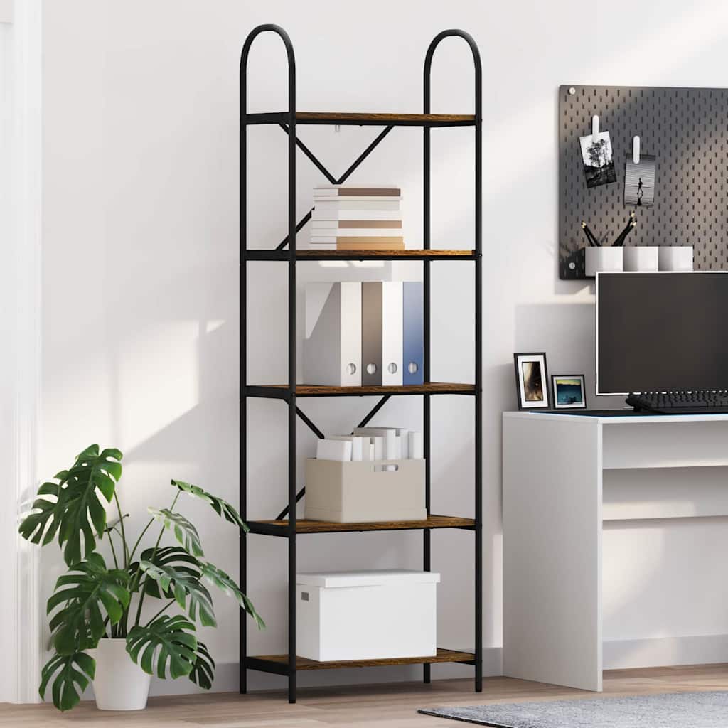 Bogreol Røget eg 60 x 30 x 183 cm Konstrueret træ