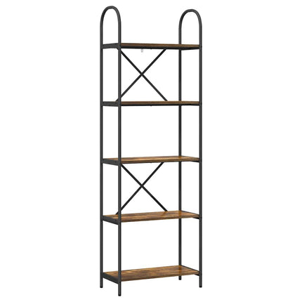 Bogreol 5 niveauer 60 x 30 x 183 cm Konstrueret træ Røget eg