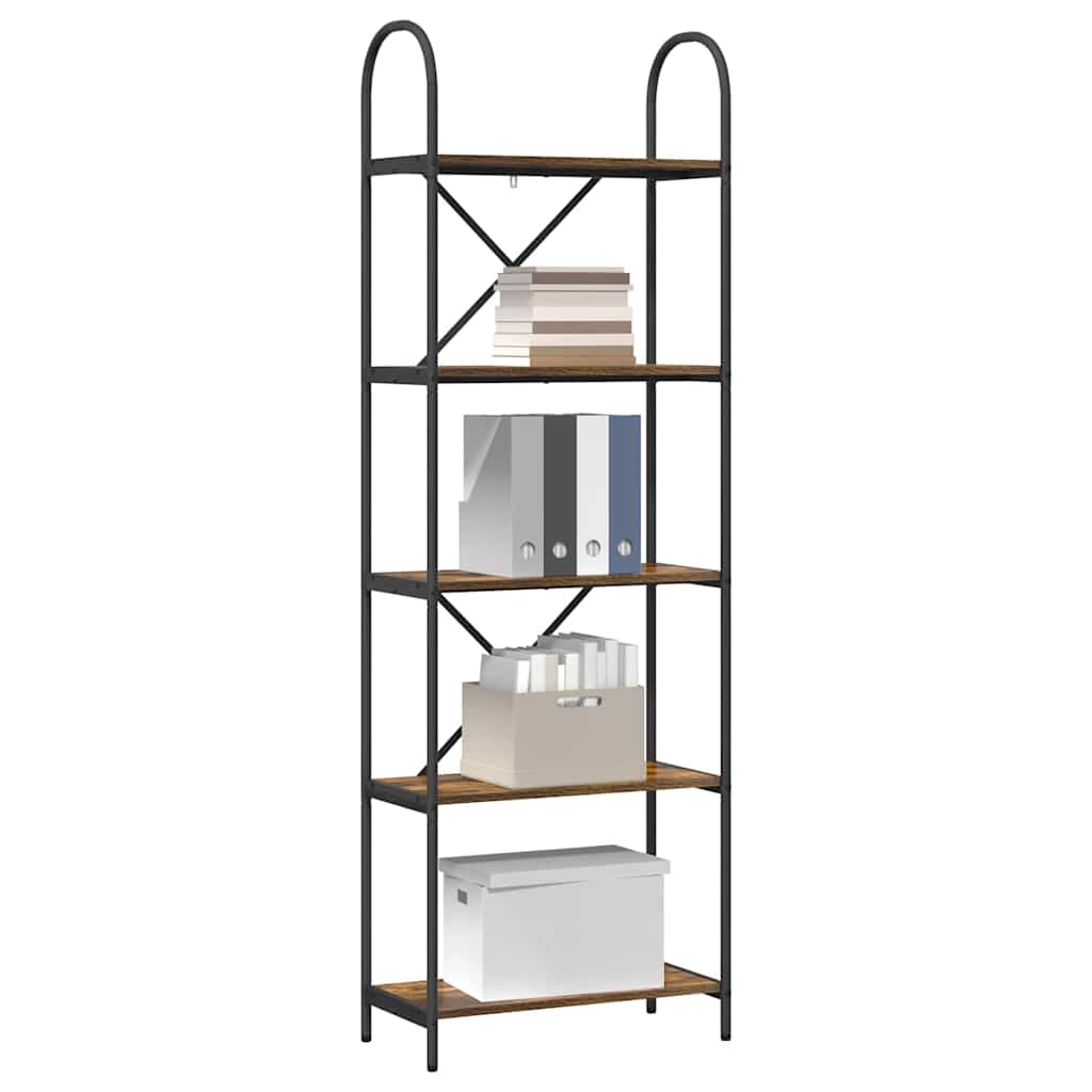 Bogreol Røget eg 60 x 30 x 183 cm Konstrueret træ billede