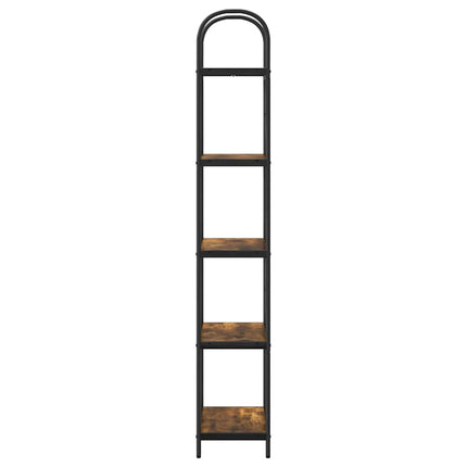 Bogreol 5 niveauer 60 x 30 x 183 cm Konstrueret træ Røget eg