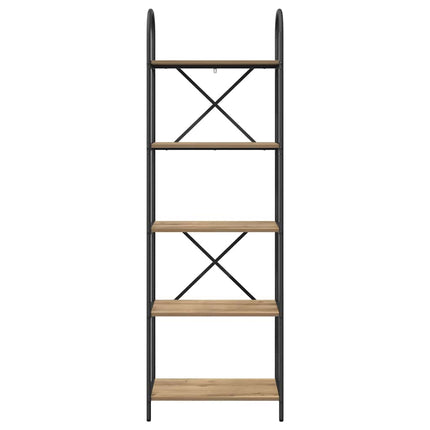 Bogreol 5 niveauer 60 x 30 x 183 cm Konstrueret træ