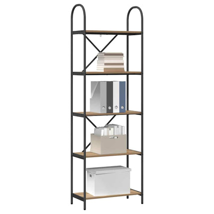 Bogreol 5 niveauer 60 x 30 x 183 cm Konstrueret træ
