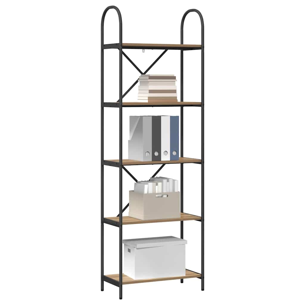 Bogreol Artisan Egetræ 60 x 30 x 183 cm Konstrueret træ billede